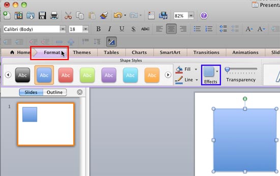 fill green accen 4 soft bevel style for powerpoint in mac